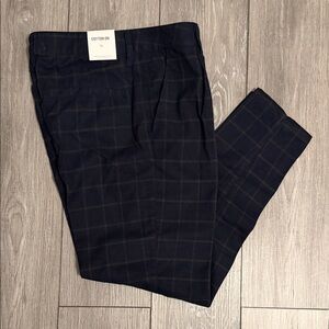 Cotton On Dark Blue Plaid Trousers